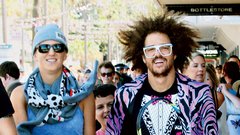 Victoria in Redfoo med snemanjem scene za video Lets Get Ridiculous.
