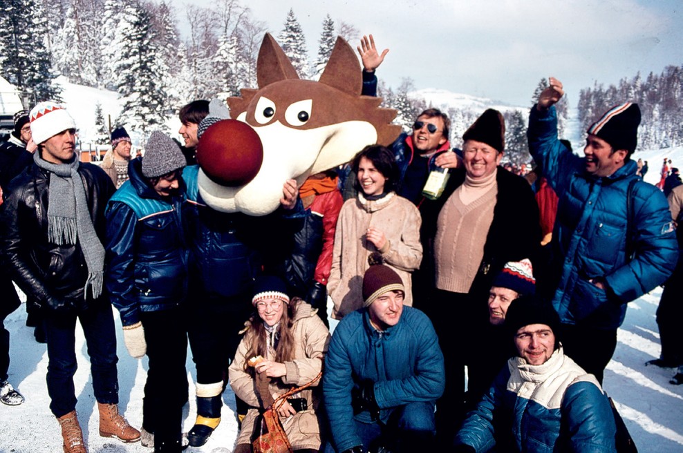 Slovenski navijači z Vučkom, foto: Goran Antley (foto: Goran Antley)