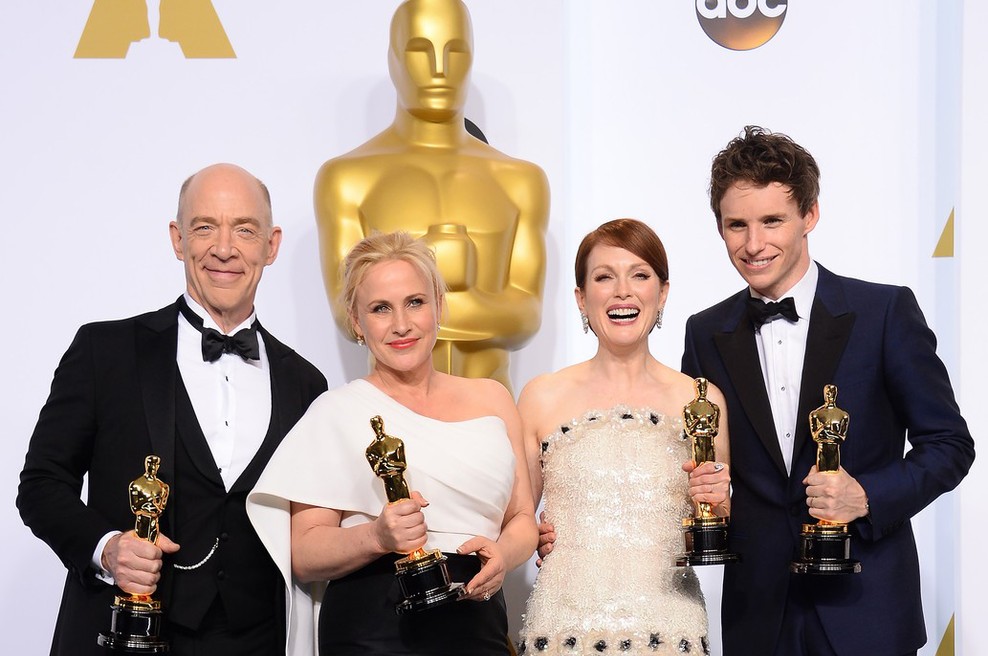 J.K. Simmons, Patricia Arquette, Julianne Moore in Eddie Redmayne (foto: Profimedia)