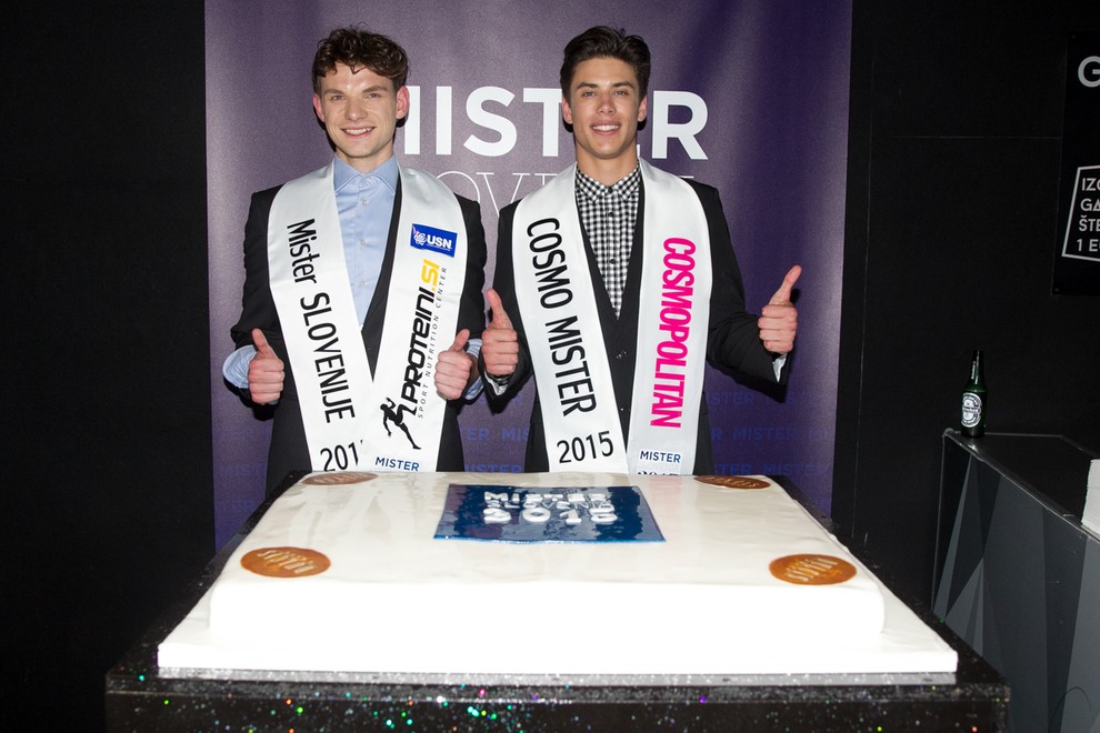 Mister Slovenije 2015 Matjaž Lesjak in Cosmo mister 2015 Matjaž Mavri Boncelj sta komaj čakala, da vrežeta v slastno Dulcis …