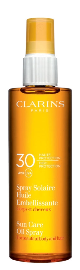 Olje v spreju, Clarins radiant oil ZF 30 (27,70 €)