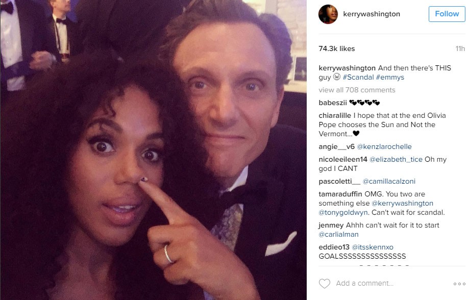 2. Škandalozna nosečka Kerry Washington in Tony Goldwyn sta se takole zabavala na slavni noči ...