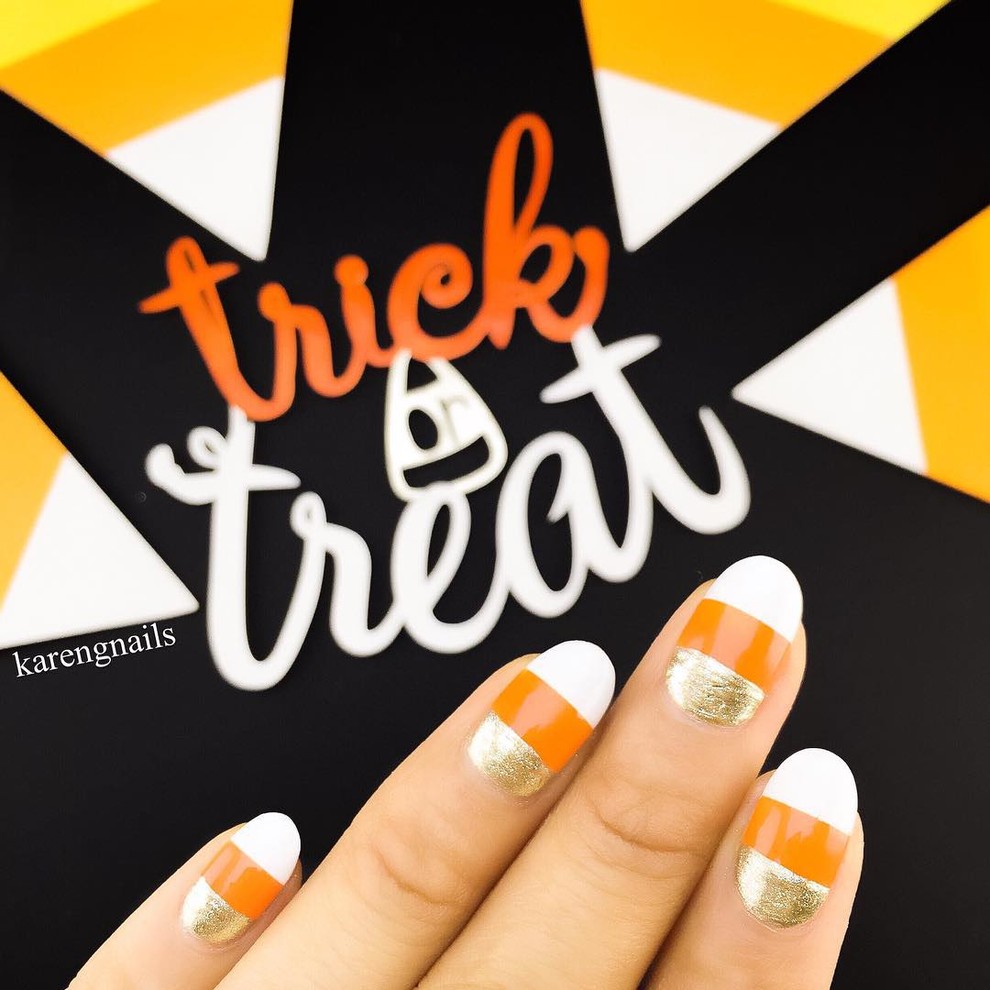 10. Sladka koruza Še toliko slajša je s kančkom sijaja … (Karen Gutierrez via Instagram @karengnails)