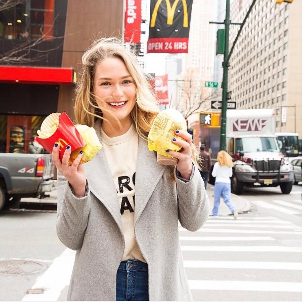 "5 dni zaporedoma sem jedla samo hrano iz McDonald's-a in zgodilo se je tole..." (foto: PrtSc Instagram_danielletullo)