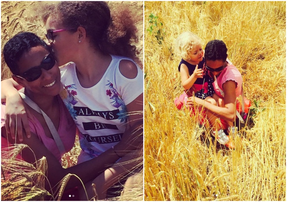 Leticia Slapnik Yebuah je na svojem Instagramu objavila ti dve prisrčni fotki s svojima angelčkoma, kot ju je sama poimenovala.