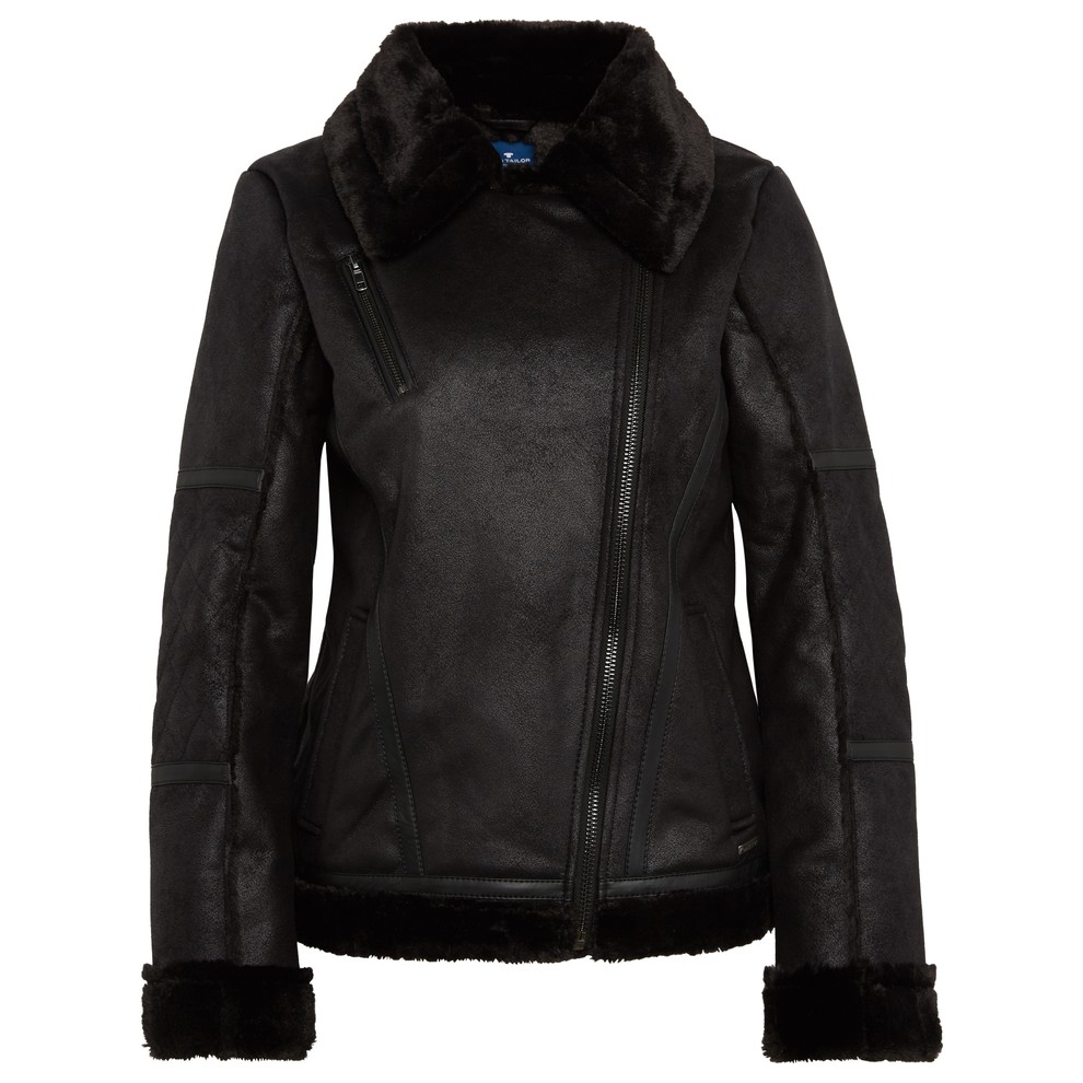 Biker jacket black fur 99,99 eur