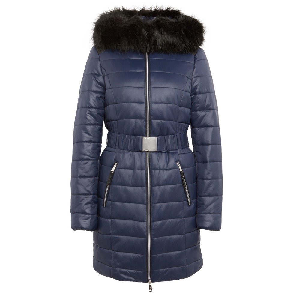 Black coat paded fur blue 139,99 eur