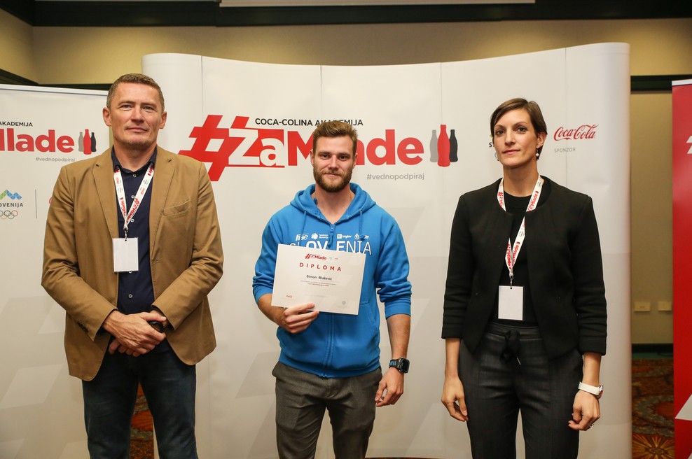 Simon Blažević se je udeležil Coca-Coline Akademije za mlade, ki je tem v podporo pri doseganju poklicnih ambicij. (foto: Matic Bajželj)