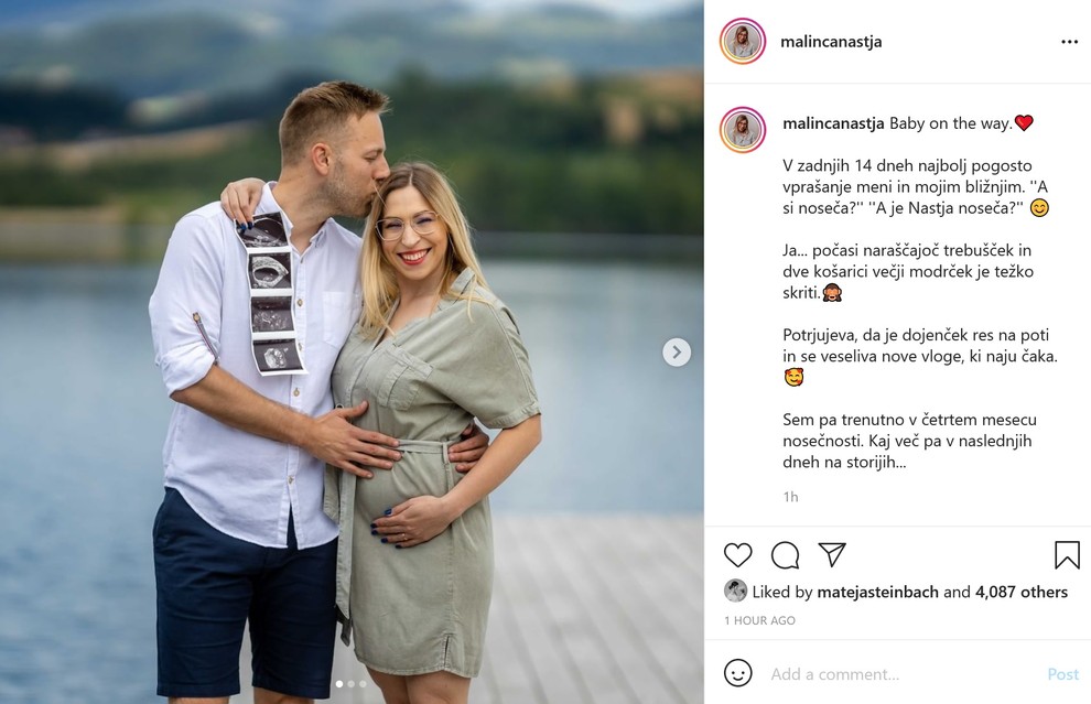 "Baby on the way. ❤️ V zadnjih 14 dneh najbolj pogosto vprašanje meni in mojim bližnjim. 'A si noseča?' 'A …