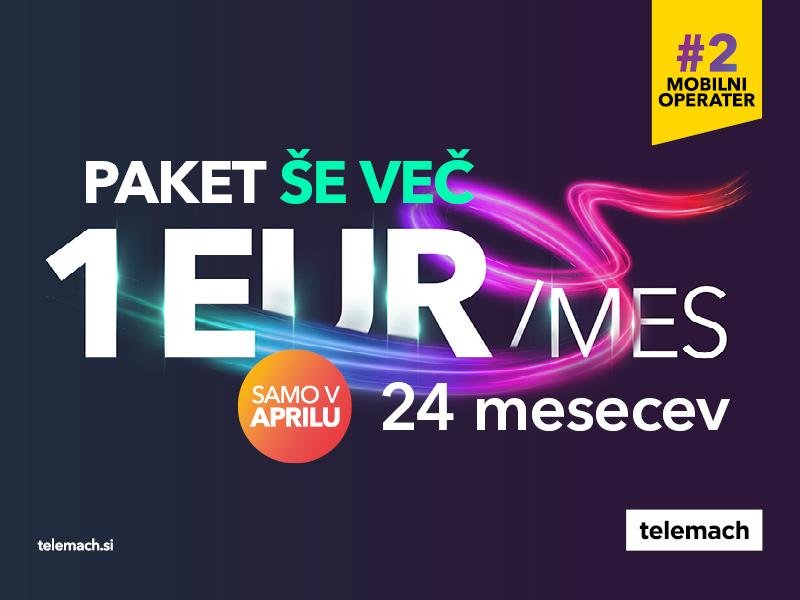 Telemachova edinstvena ponudba: paket ŠE VEČ 1 evro na mesec kar 2 leti (foto: promocijska fotografija)