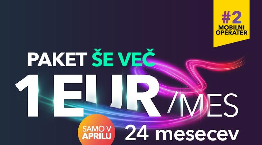 Telemachova edinstvena ponudba: paket ŠE VEČ 1 evro na mesec kar 2 leti (foto: promocijska fotografija)