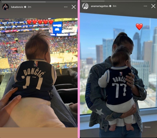 Leva fotografija, ki jo je objavil Luka Dončić, razkriva, da je majhna Gabriela že močno zainterisirana za košarko, saj je …