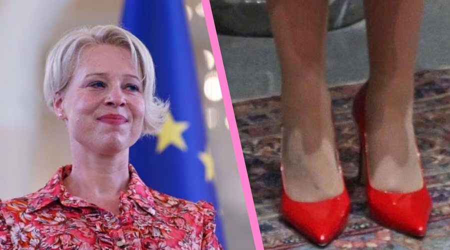 Urška Klakočar Zupančič svoje prepoznavne rdeče salonarje zamenjala z nepričakovano izbiro (FOTO) (foto: Bobo/Fotomontaža)