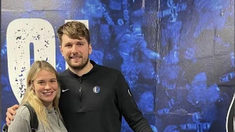 Luka Dončić in Anamaria Goltes s hčerko Gabrielo