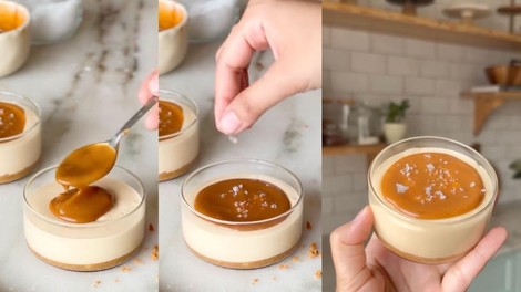 Za oblizniti prste: Enostaven recept za slasten mini cheesecake s slano karamelo