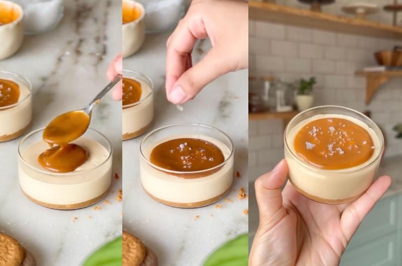 Za oblizniti prste: Enostaven recept za slasten mini cheesecake s slano karamelo (foto: Instagram/Screenshot)