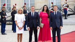 Tina Gaber Robert Golob Emmanuel Macron paraolimpijske igre Pariz Brigitte Macron