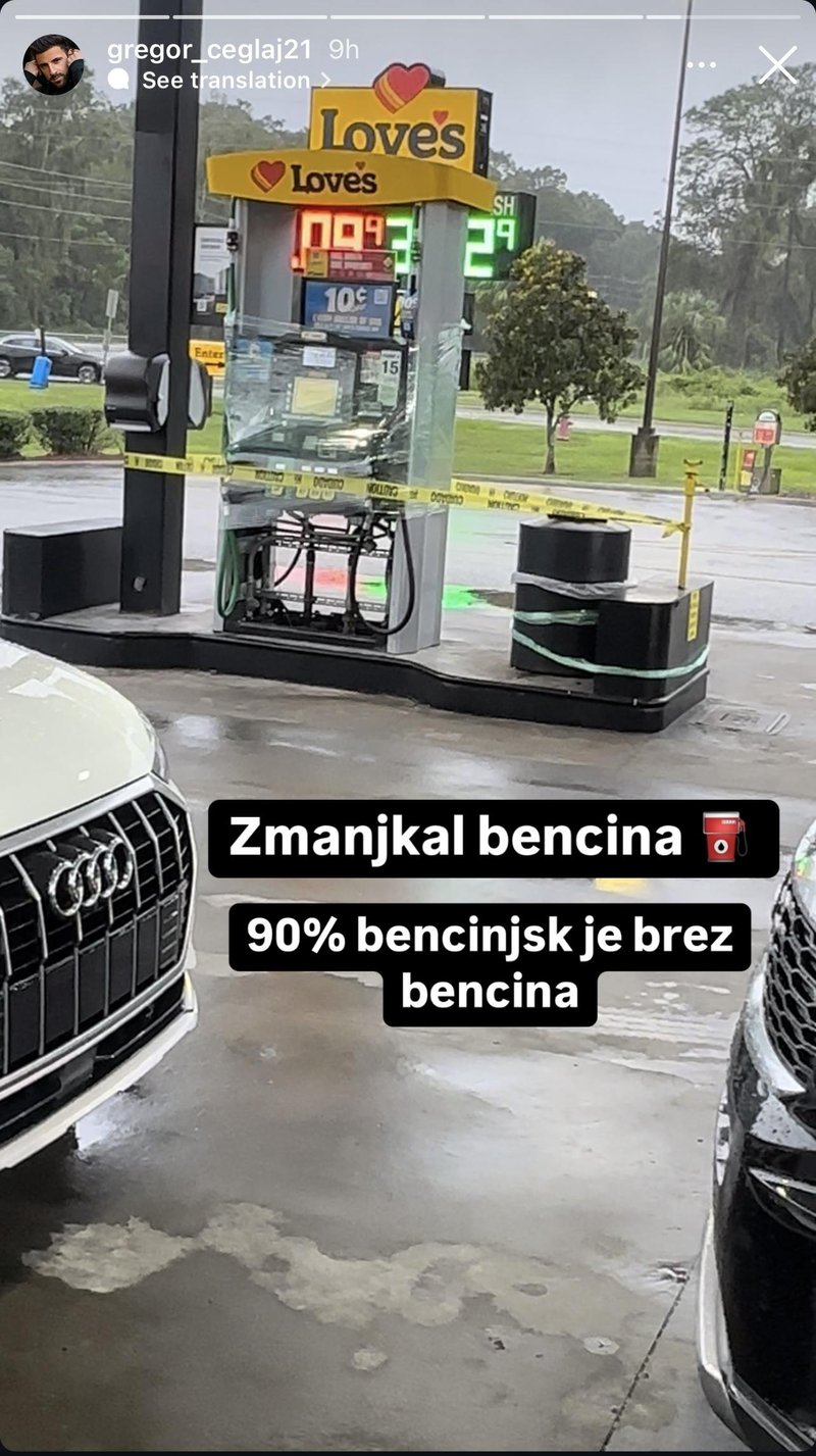 Včeraj so vsi pred orkanom bežali s Floride, Gregor Čeglaj pa objavil, da se vozi v njeno središče, kjer bo ...