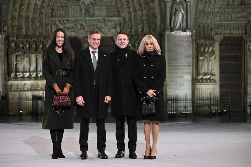 Tina Gaber, Robert Golob, Emmanuel Macron