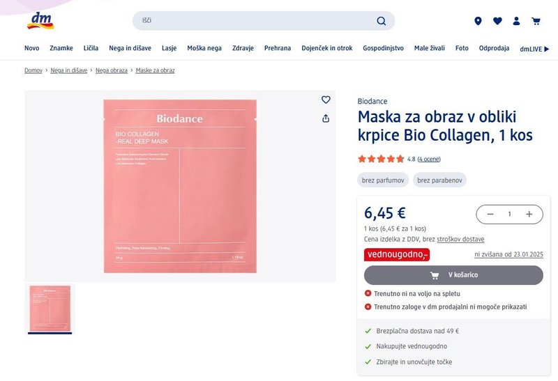 dm maska za obraz Biodance