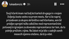 Anamaria, si videla tole?! Vsi govorijo o tem, kar je Luka Dončić naredil v bitki za svoji hčerki