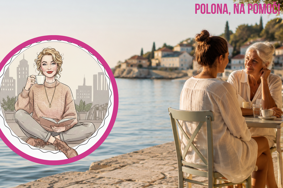 "Na morju na Hrvaškem sem spoznala 68-letno žensko – zaradi njenega nasveta sem začela dvomiti o svojem življenju" (izpoved slovenske mame) (foto: AI/Cosmopolitan/fotomontaža)