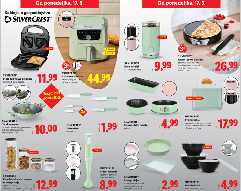 Kupke so obsedene: Lidl ima novo kolekcijo gospodinjskih aparatov, ki sumljivo spominjajo na veliko dražjo znamko, cene pa se začnejo že pri 8,99 evra