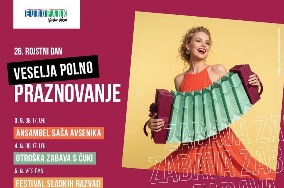 Europark ob 26. rojstnem dnevu pripravlja tri dni zabave za vse generacije (foto: AV Studio)
